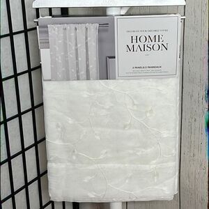 White Embroidered Curtains